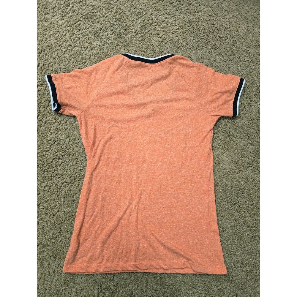 5th & Ocean San Francisco Giants MLB Womens Orange Rhinestone V-Neck T-Shirt L - Picture 5 of 6